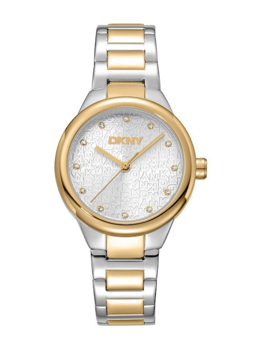 DKNY Γυναικείο Ρολόι 32mm Μπαταρίας με Χρυσό Μεταλλικό Μπρασελέ
