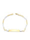Goldjewels Παιδικό Βραχιόλι Ταυτότητα Δίχρωμο από Χρυσό 14K