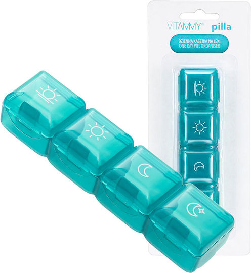 Vitammy Pilla 1 X 4 Medicine Organizer 4 Compartments Compact Portable Design