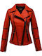 Women's Lifestyle Leather Jacket for Winter Red