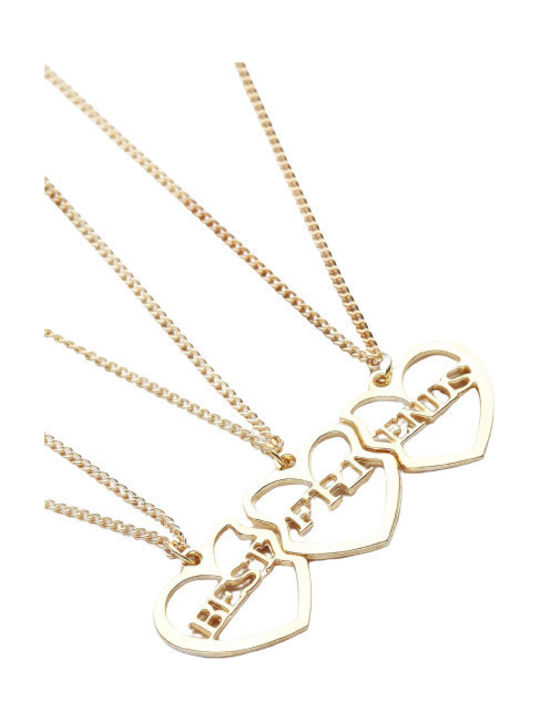 Tatu Moyo Necklace Triple with design Heart Gold Plated