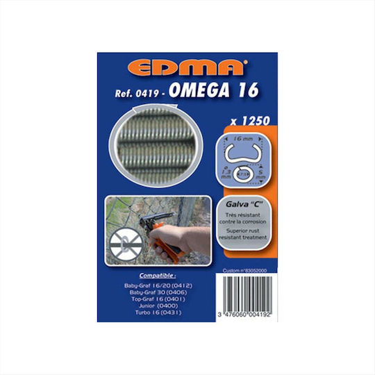 Edma Omega 0419 Gaalvanisierte Netzverbinder 1250 Stück 16mm