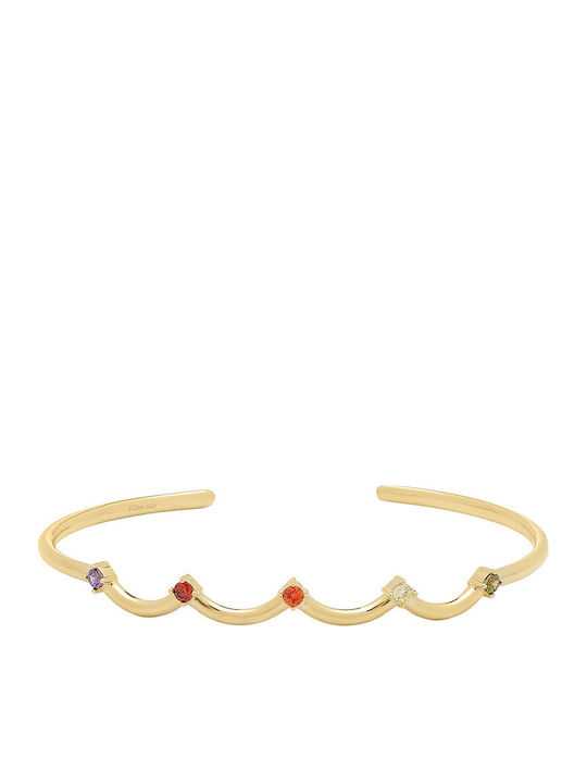 Jcou Women's Silver Gold Plated Bracelet with Zircon 20cm