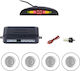 Car Parking System with Screen and 4 Sensors 22mm in Silver Color