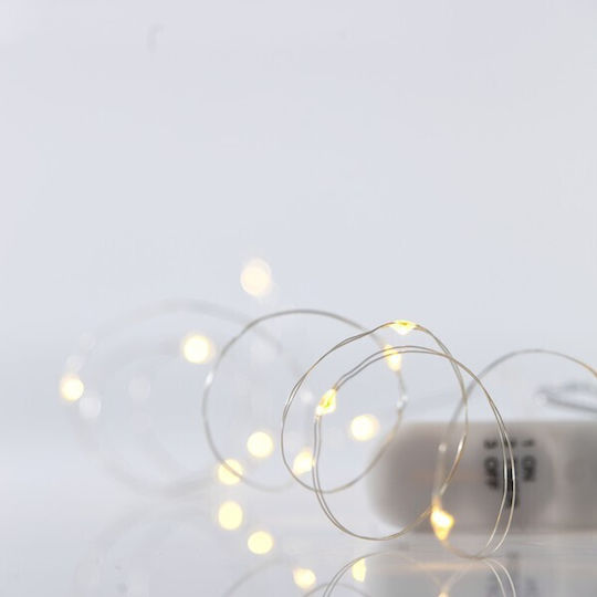 Λαμπάκια LED Θερμό Λευκό Μπαταρίας σε Σειρά