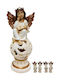 Due esse Christmas Figure Illuminated White Ceramic Cherub 32cm 4 Designs