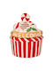 Christmas Ceramic Cookie Jar Cupcake White-Red 18x18x22cm Iliadis 90942