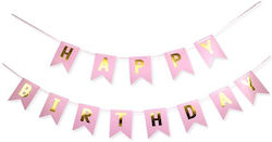 Party Decoration Pink Banner “happy Birthday” 11.5 X 16.5 Cm B501-pk Bal-b501-pk