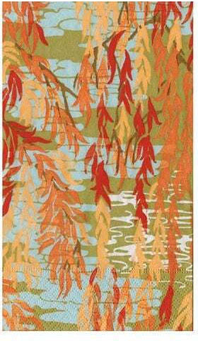 Χαρτοπετσέτες Guest Willows Coral 10.8x19.8cm Caspari 15 Tεμάχια