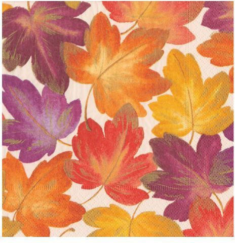 Χαρτοπετσέτες Dinner Fallen Leaves 19x19cm Caspari 20 Τεμάχια