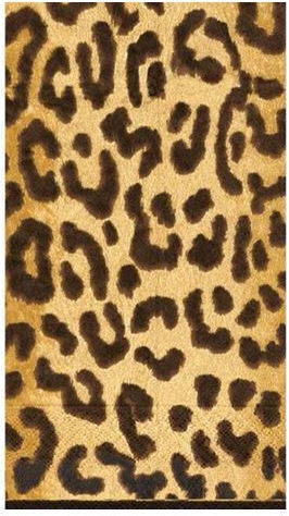 Napkins Guest Zanzibar Animal Print 10.8x19.8cm Caspari 15 Pieces