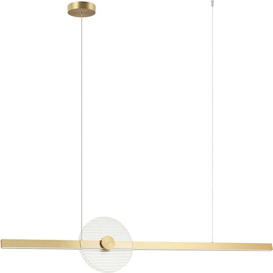 Zambelis Lights Κρεμαστό Φωτιστικό Κίτρινο LED με Θερμό Λευκό Φως 120.7x22εκ.