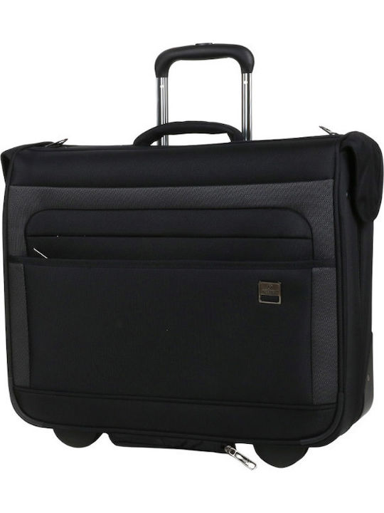 Airtex Paris Cabin Travel Suitcase Black with 4 Wheels Height 50cm