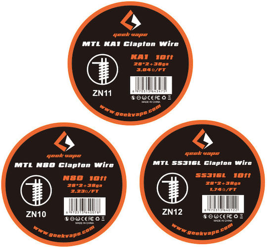 Geekvape Mtl Clapton Wire 3m Ss316l-28gax2-38ga | Skroutz.gr