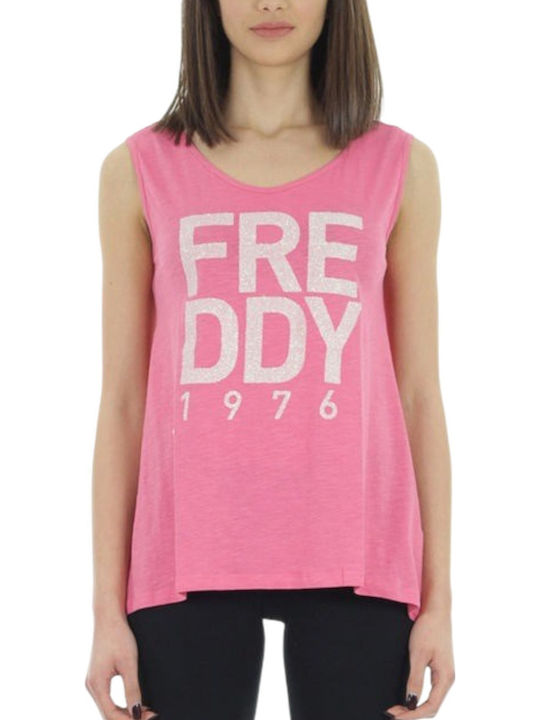 Damen Bluse Ärmellos Fuchsie