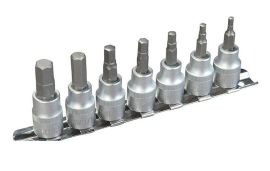 Allen Bit Sockets Set Rotherward 3/8 Inch Ratchet 7 Pieces