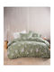 Rythmos Diva Set Bed Sheet With 2 Pillowcases Super-Double With Rubber Hugger 160x260+25cm Green (4 Pieces)