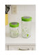 Galifas Set 2 Pieces Glass Jars for Sugar / Coffee with Lid Green