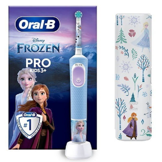 Oral-B Vitality Pro Kids Electric Toothbrush with Timer for 3+ Years Frozen with Travel Case