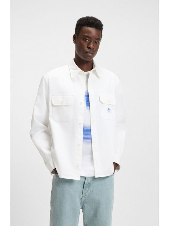 Hugo Ekynone Long Sleeve Shirt In Oversized Lin...