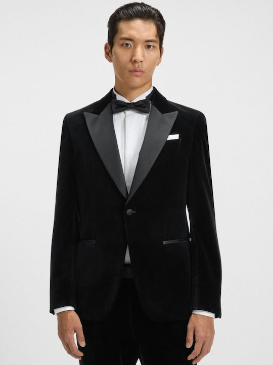 Men's Winter Suit Jacket Slim Fit Black