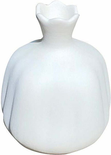 JK Home Decoration Tabletop Lucky Charm Pomegranate White Ceramic 1pcs