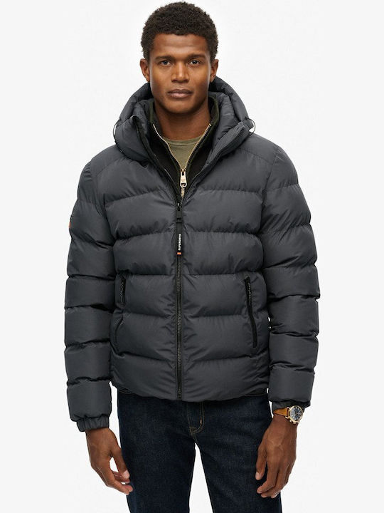Superdry Χειμωνιάτικο Μπουφάν Puffer Ebony