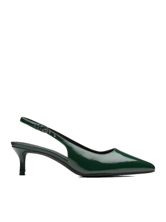 Clarks Sling Δερμάτινες Γόβες Πράσινες