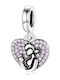 Mum Charm in Pink Gold Plated Silver Pink