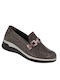 Leder Damen Mokassins in Gray Farbe