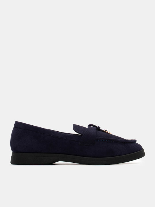 Luigi Women's Moccasins in Navy Blue Color