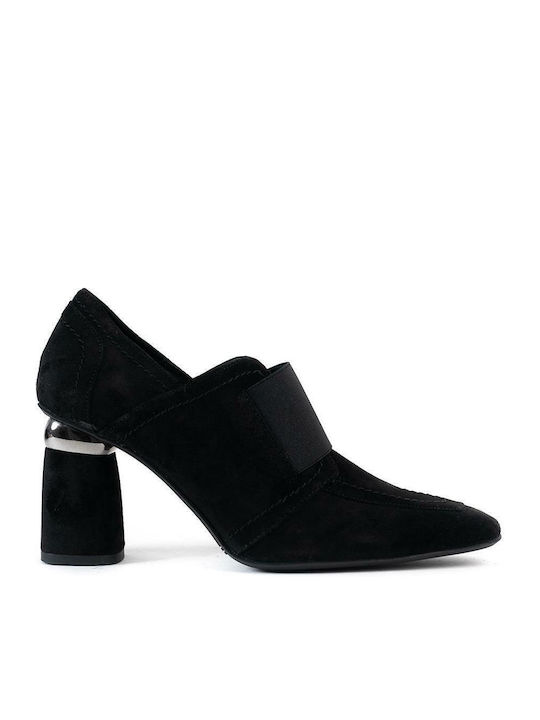 Leder Damen Stiefeletten Schwarz