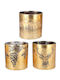 Glass Lantern Suitable for Tealights Antique Gold 13cm