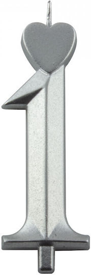Silver Number 1 Candles 10 Pcs Lumea