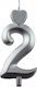 Silver Number 2 Candles 10 Pcs Lumea