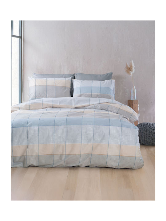 Rythmos Duvet Set Queen 220x240cm Colette Grey Light Blue 3pcs 380 GSMGsm