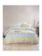Rythmos Colette Elektrische Gitarren Tagesdecke Einzelbett aus Baumwolle & Polyester Yellow - Light Blue 160x240cm 2Stück