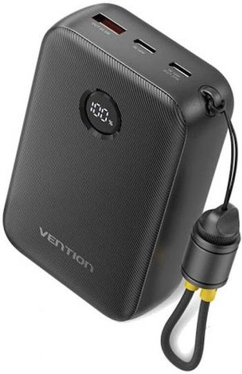 Vention Power Bank 20000mAh 22.5W mit USB-A Anschluss und USB-C Anschluss Schwarz