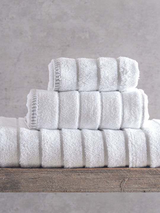Rythmos Bath Towel Set 3pcs Pyramid White Weight 530gr/m²