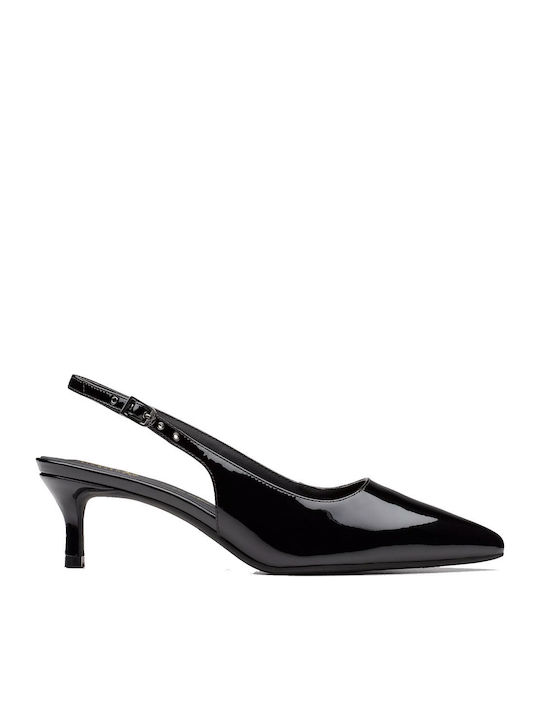 Clarks Sling Δερμάτινες Γόβες Μαύρες