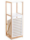 Shelf Offer Bamboo Wooden 2 Shelves Cabinet Laundry Basket Wr5626 36x33x98cm Viosarp