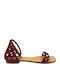 Women's Flat Sandals in Red Color