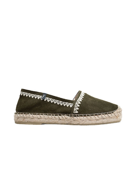 Suede Γυναικείες Εσπαντρίγιες σε Χακί Χρώμα