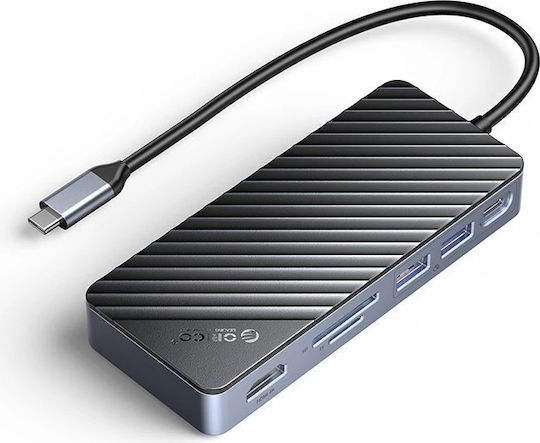Orico 8-in-1 USB-C Docking Station με HDMI 4K PD Ethernet Μαύρο