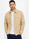 Herren Jacke mit Knöpfen Beige
