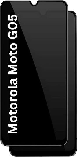 Full Glue Privacy Screen Protector Μαύρο (Moto G05 / E15)