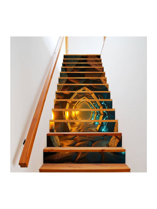 Autocolant Decorativ pentru Scări Interioare Imprimare Autocolantă de Înaltă Rezoluție Dimensiuni 200 X 124 Cm Cod Avx-stairs-03