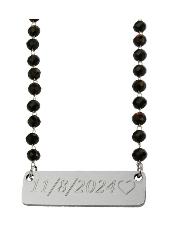 Theodora's Jewellery Necklace Rosary ID Card from Steel