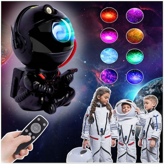 ikonka LED Kinderprojektorlampe mit Sternenprojektion Schwarz