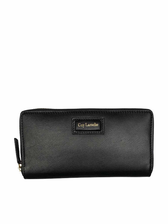 Großes Leder Damenbrieftasche mit RFID Schwarz